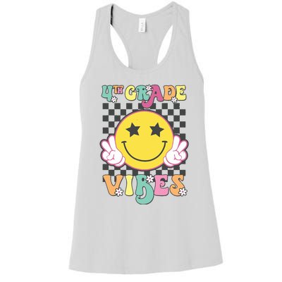 Girl 4th Grade Vibes Smile Face Back To School Fourth Grade Women's Racerback Tank