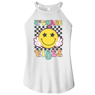 Girl 4th Grade Vibes Smile Face Back To School Fourth Grade Women's Perfect Tri Rocker Tank