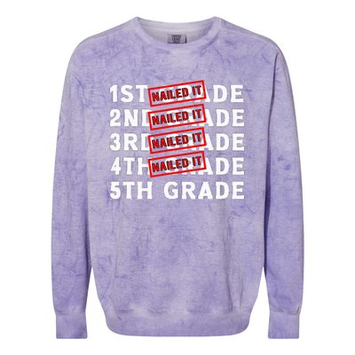 Goodbye 4th Grade Graduation Last Day School Hello 5th Grade Colorblast Crewneck Sweatshirt