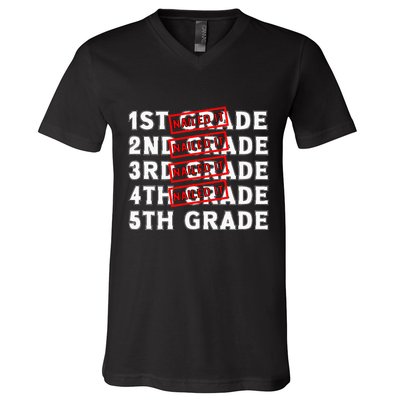 Goodbye 4th Grade Graduation Last Day School Hello 5th Grade V-Neck T-Shirt