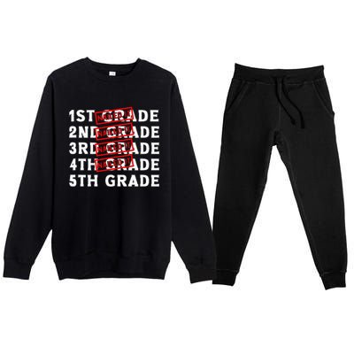 Goodbye 4th Grade Graduation Last Day School Hello 5th Grade Premium Crewneck Sweatsuit Set