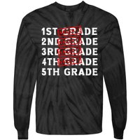 Goodbye 4th Grade Graduation Last Day School Hello 5th Grade Tie-Dye Long Sleeve Shirt