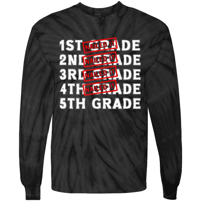 Goodbye 4th Grade Graduation Last Day School Hello 5th Grade Tie-Dye Long Sleeve Shirt