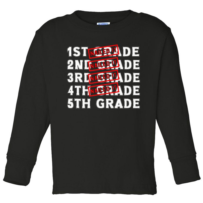 Goodbye 4th Grade Graduation Last Day School Hello 5th Grade Toddler Long Sleeve Shirt