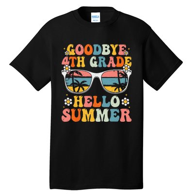 Goodbye 4th Grade Hello Summer Groovy Fourth Grade Graduate Tall T-Shirt