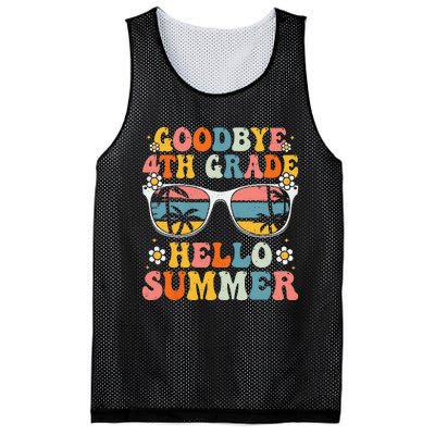 Goodbye 4th Grade Hello Summer Groovy Fourth Grade Graduate Mesh Reversible Basketball Jersey Tank