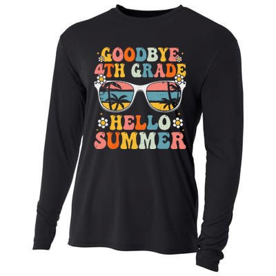 Goodbye 4th Grade Hello Summer Groovy Fourth Grade Graduate Cooling Performance Long Sleeve Crew