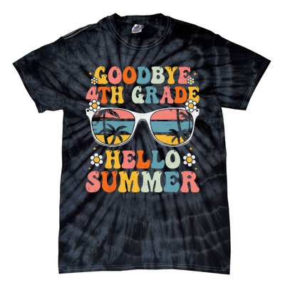 Goodbye 4th Grade Hello Summer Groovy Fourth Grade Graduate Tie-Dye T-Shirt