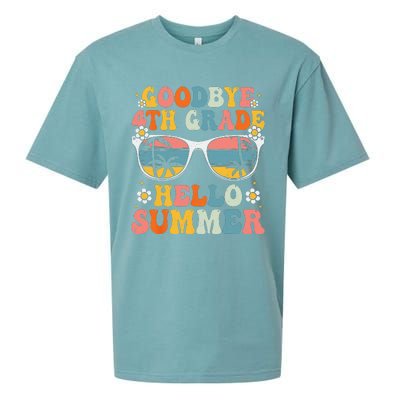 Goodbye 4th Grade Hello Summer Groovy Fourth Grade Graduate Sueded Cloud Jersey T-Shirt