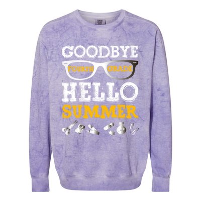 Goodbye 4Th Grade Hello Summer Gift Fourth Grade Graduate Gift Colorblast Crewneck Sweatshirt