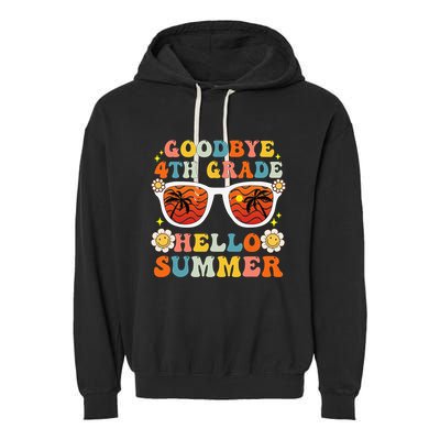 Goodbye 4th Grade Hello Summer Funny Fourth Grade Graduate Garment-Dyed Fleece Hoodie