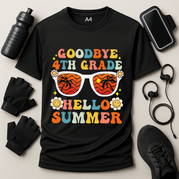 Goodbye 4th Grade Hello Summer Funny Fourth Grade Graduate Cooling Performance Crew T-Shirt