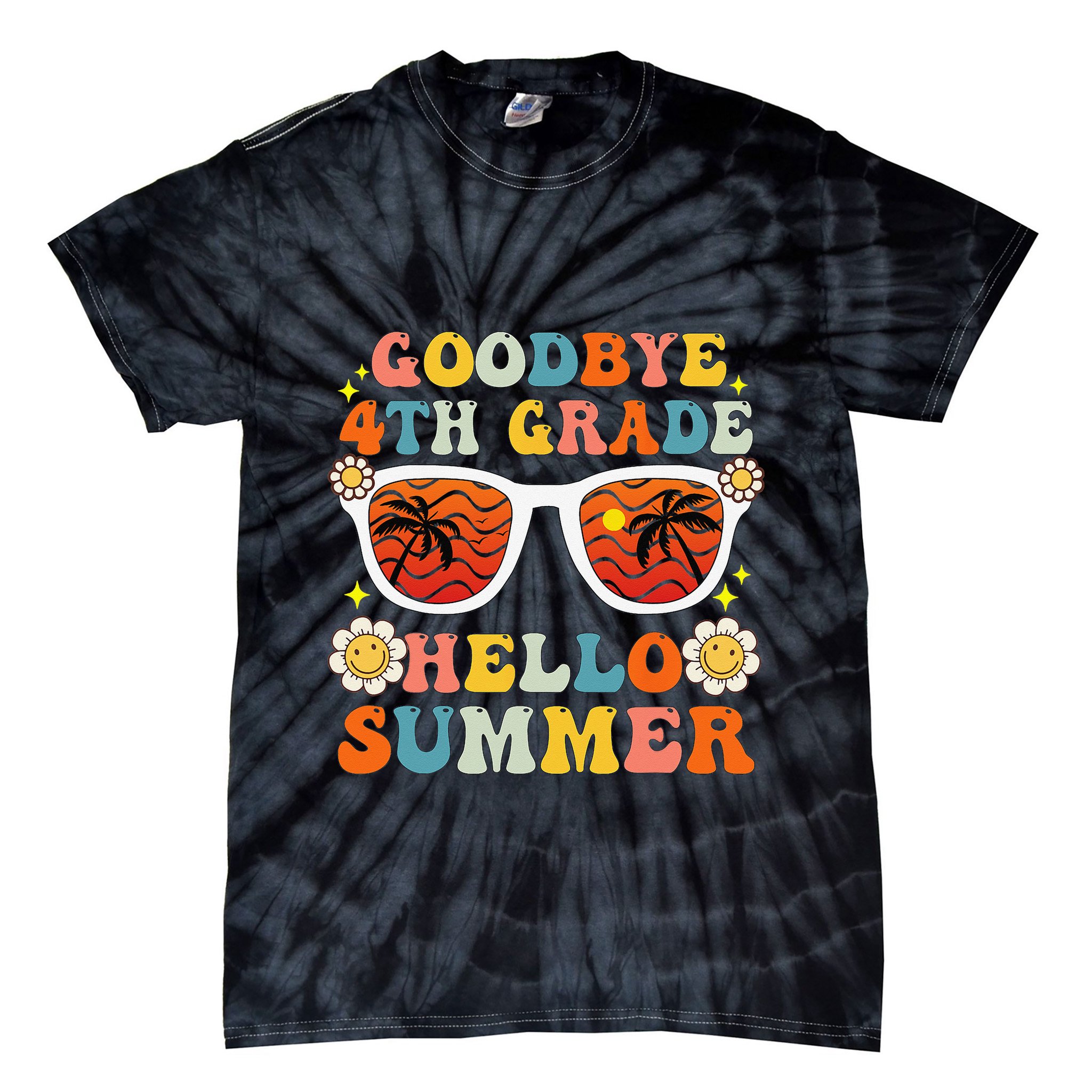 Goodbye 4th Grade Hello Summer Funny Fourth Grade Graduate Tie-Dye T-Shirt