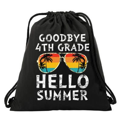 Goodbye 4th Grade Hello Summer Sunglasses Last Day Of School Gift Drawstring Bag