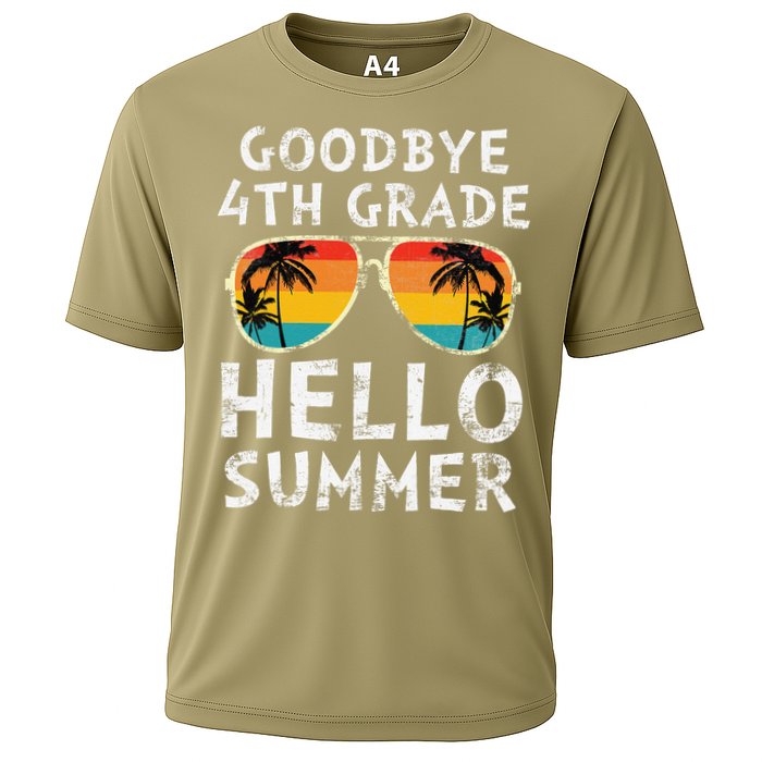 Goodbye 4th Grade Hello Summer Sunglasses Last Day Of School Gift Cooling Performance Crew T-Shirt