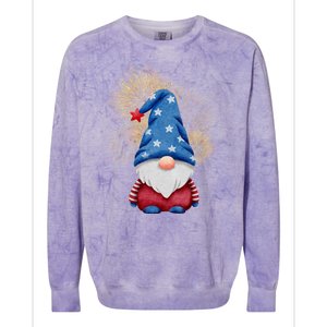 Gnome 4th Of July Firework Colorblast Crewneck Sweatshirt