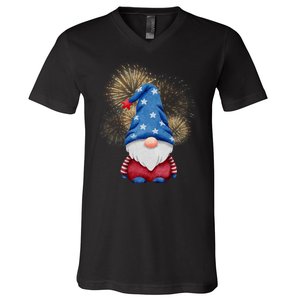 Gnome 4th Of July Firework V-Neck T-Shirt