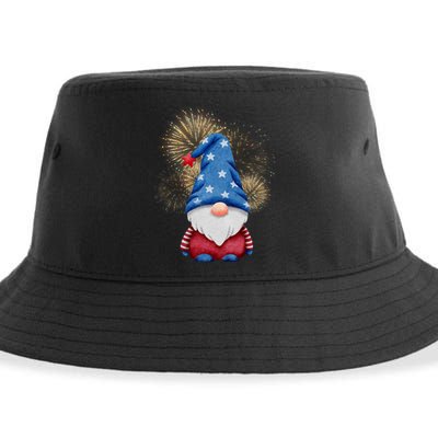 Gnome 4th Of July Firework Sustainable Bucket Hat