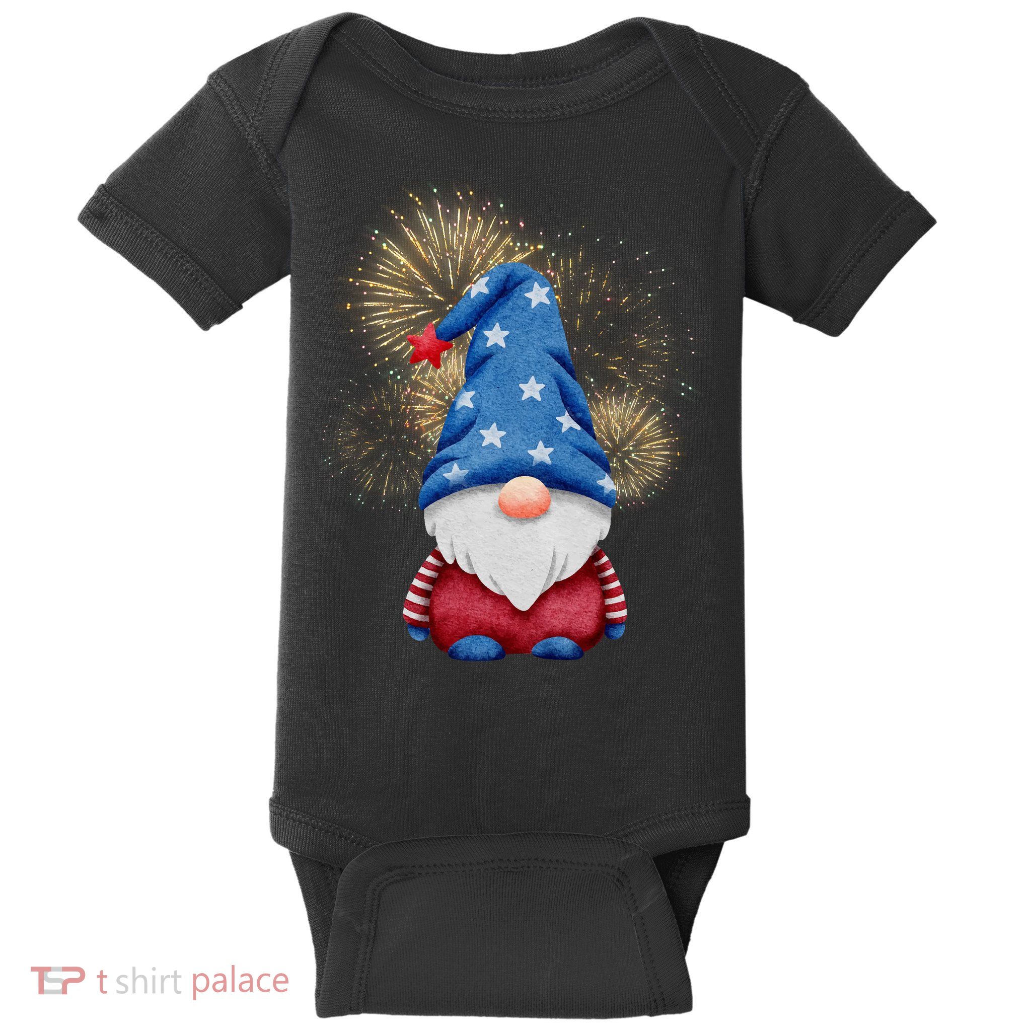 Gnome 4th Of July Firework Baby Bodysuit