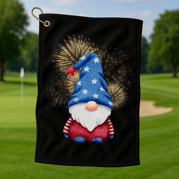 Gnome 4th Of July Firework Golf Towel