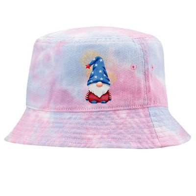 Gnome 4th Of July Firework Tie-Dyed Bucket Hat