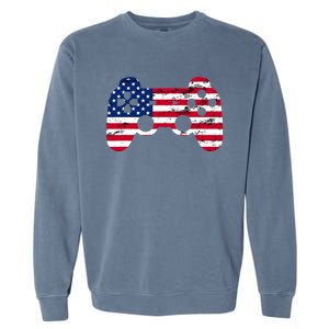 Gamer 4th Of July American Flag Video Game Teens Meaningful Gift Garment-Dyed Sweatshirt