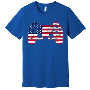 Gamer 4th Of July American Flag Video Game Teens Meaningful Gift Premium T-Shirt