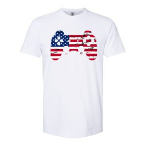 Gamer 4th Of July American Flag Video Game Teens Meaningful Gift Softstyle CVC T-Shirt