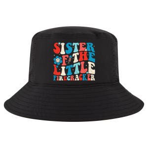 Groovy 4th of July Birthday Sister Of The Little Firecracker Cool Comfort Performance Bucket Hat