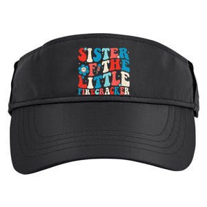 Groovy 4th of July Birthday Sister Of The Little Firecracker Adult Drive Performance Visor