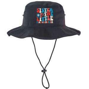 Groovy 4th of July Birthday Sister Of The Little Firecracker Legacy Cool Fit Booney Bucket Hat