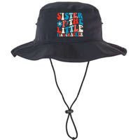 Groovy 4th of July Birthday Sister Of The Little Firecracker Legacy Cool Fit Booney Bucket Hat