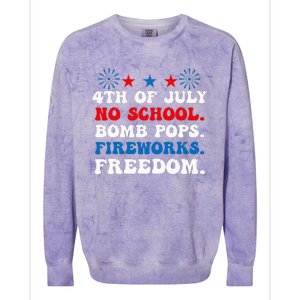 Groovy 4th of july no school bomb pops fireworks freedom Colorblast Crewneck Sweatshirt