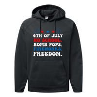 Groovy 4th of july no school bomb pops fireworks freedom Performance Fleece Hoodie