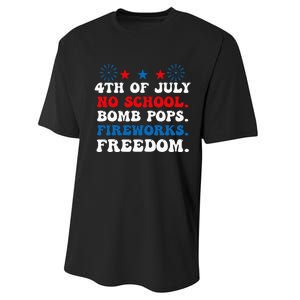 Groovy 4th of july no school bomb pops fireworks freedom Performance Sprint T-Shirt