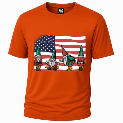 Gnomes 4th Of July Patrioticic American Flag Gift Cooling Performance Crew T-Shirt