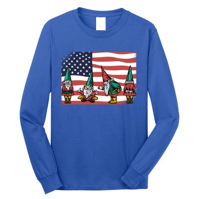 Gnomes 4th Of July Patrioticic American Flag Gift Long Sleeve Shirt