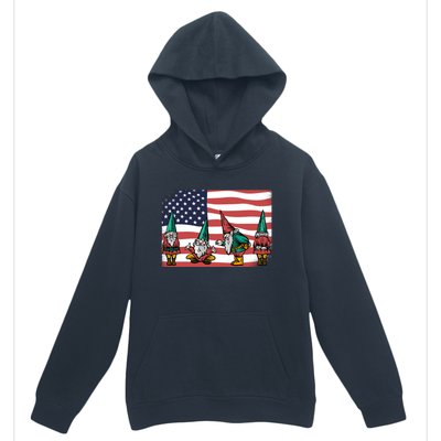 Gnomes 4th Of July Patrioticic American Flag Gift Urban Pullover Hoodie