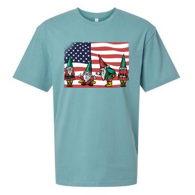 Gnomes 4th Of July Patrioticic American Flag Gift Sueded Cloud Jersey T-Shirt