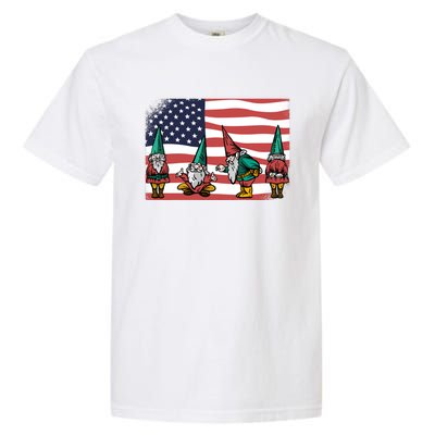 Gnomes 4th Of July Patrioticic American Flag Gift Garment-Dyed Heavyweight T-Shirt