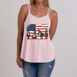 Gnomes 4th Of July Patrioticic American Flag Gift Women's Strappy Tank