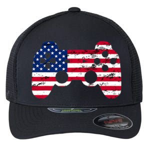 Gamer 4th Of July American Flag Video Game Teens Cute Gift Flexfit Unipanel Trucker Cap