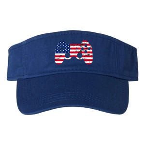 Gamer 4th Of July American Flag Video Game Teens Cute Gift Valucap Bio-Washed Visor