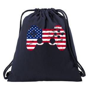 Gamer 4th Of July American Flag Video Game Teens Cute Gift Drawstring Bag