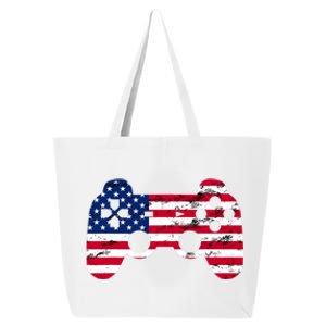 Gamer 4th Of July American Flag Video Game Teens Cute Gift 25L Jumbo Tote