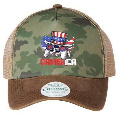 Gamer 4th Of July Boy Men Controller USA Flag Legacy Tie Dye Trucker Hat