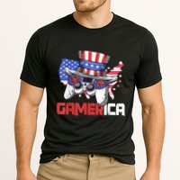 Gamer 4th Of July Boy Men Controller USA Flag Cooling Performance Crew T-Shirt