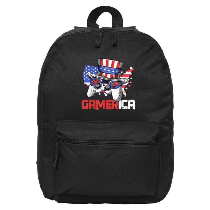 Gamer 4th Of July Boy Men Controller USA Flag 16 in Basic Backpack