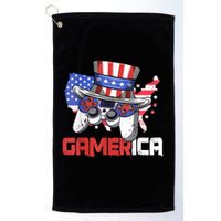 Gamer 4th Of July Boy Men Controller USA Flag Golf Towel