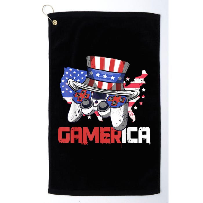 Gamer 4th Of July Boy Men Controller USA Flag Golf Towel